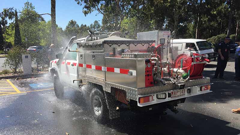 Red door gel crew protection system water spray test